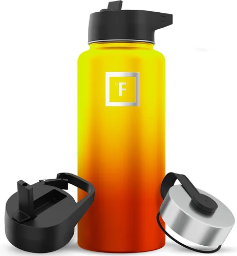 Vista 78 de IRON °FLASK Botella de agua de boca ancha de 32 onzas con pajita Aurora