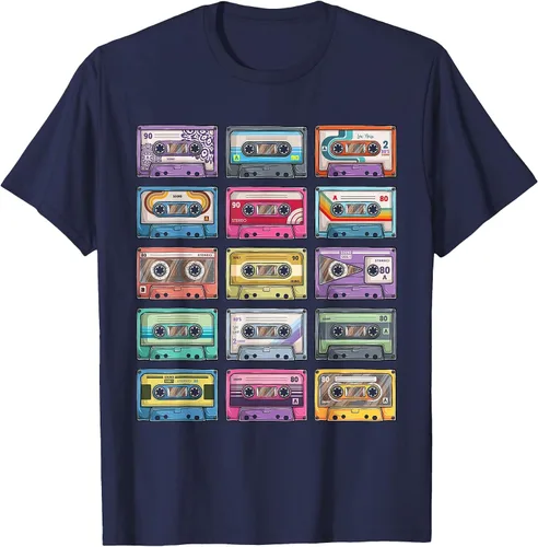 Vista 49 de Vintage Cassette Tapes Collection 80's 90's Music Mixtape T-Shirt Asphalt Grey