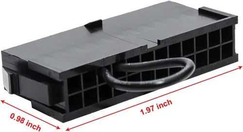 Vista 7 de 24-Pin ATX Fuente de alimentación puente puente herramienta PSU prueba arranque sin ser conectado a la placa base 2pcs