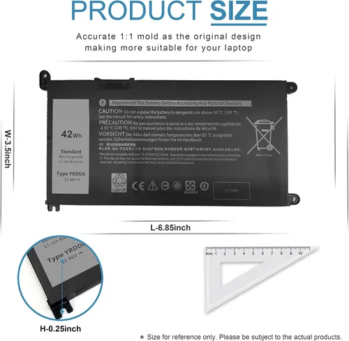 Vista 3 de 42Wh YRDD6 VM732 1VX1H 3593 5482 3793 3583 Batería para Dell Inspiron 3593 5482 3793 3583 5485 7586 5491 5591 5481 3310 2 en 1 5593 5584 3493 5480