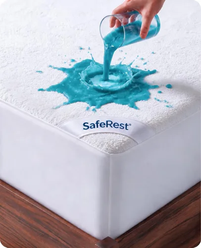 Vista 10 de SafeRest Sleepure - Protector de colchón impermeable tamaño individual derivado de viscosa de bambú - Ajustado con bolsillos elásticos - Funda