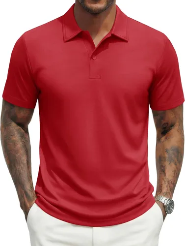 Vista 9 de MAGNIVIT Mens Polo Shirts Short Sleeve Moisture Wicking Breathable UPF80+ Casual & Athletic Collared Golf Shirts