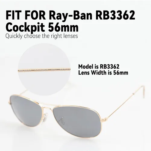 Vista 2 de Lentes de repuesto para gafas de sol Ray-Ban RB3362 Cockpit 2.205 in