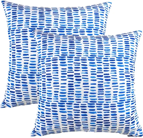 Vista 17 de JMGBird Almohadas impermeables para exteriores de 18 x 18 pulgadas para muebles de patio, cama, sofá y sofá Almohadas de exterior con inserto
