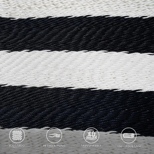 Vista 3 de Lazy Daze Hammocks Hamaca doble de cuerda caribeña de 10.5 pies para 2 personas, hamaca de poliéster tejida a mano con barras separadoras