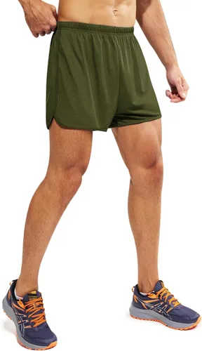Vista 5 de MIER Men's 3''5'' Athletic Running Shorts with Liner Quick Dry Active Lightweight Gym Sports Workout Shorts for Men