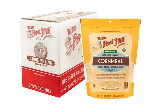 Vista 6 de Bob's Red Mill Harina de maíz orgánica de molienda media, 24 onzas (paquete de 1), sin OMG, grano entero, vegano, kosher
