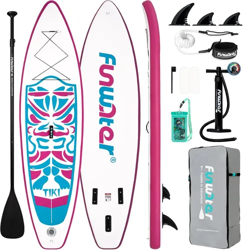 Vista 19 de FunWater Inflatable Stand Up Paddle Board with Beginners SUP Accessories 10'6'' SUP,Anti-Slip EVA Deck,200-450lbs Capacity/Big Fin，Inflatable