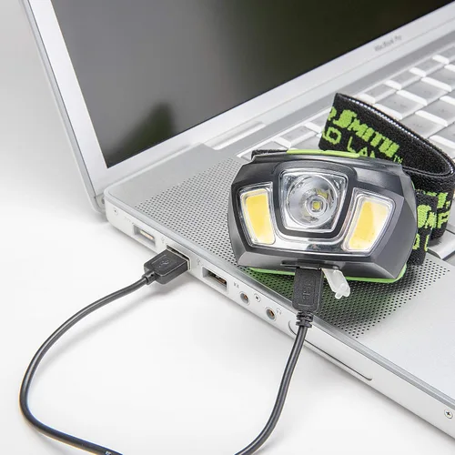 Vista 3 de PowerSmith PHLR225D - Linterna frontal LED recargable de 2 x 250 lúmenes, batería de iones de litio resistente a la intemperie con luz