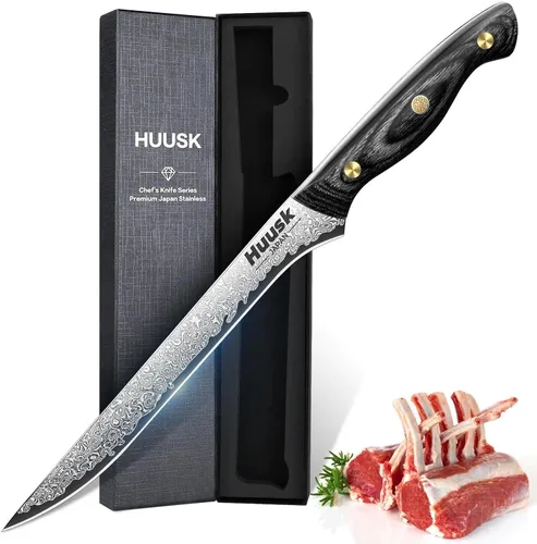 Vista 11 de Huusk Cuchillo Vikingo con Vaina Cuchillos para Deshuesar para Cortar Carne, Cuchillos Cavernícola Ultimo Forjados a Mano de Espiga Completa