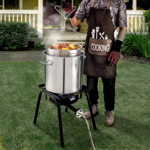 Vista 4 de ARC 200,000BTU Estufa de Propano Portátil para Exteriores, Quemador de Campamento de Propano, con Patas Removibles, Ideal para Woks, Sarténes y Ollas