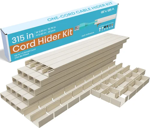 Vista 9 de Cubiertas de Cable Beige Ocultadores de Cables - Ocultador de Cables de 157 pulgadas para TV Montada en Pared, Cubierta de Cable de Pared Ocultador