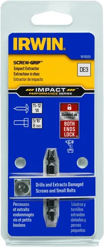 Vista 2 de IRWIN 1876221 Impact Performance Series Grip Broca extractor de tornillo de doble extremo, De-1
