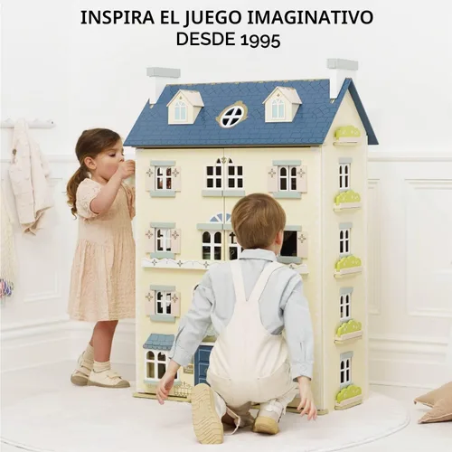 Vista 7 de Le Toy Van - Casa de muñecas grande de madera Palace House Ideal como regalo Juego de casa de muñecas de madera de 5 plantas - Adecuado