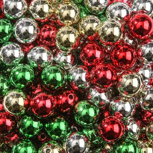 Vista 19 de cuentas de acrílico de 16 mm en color dorado y plateado de 100 unidades, cuentas de chicle para bolígrafo, para hacer pulseras, diademas, collares