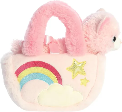 Vista 3 de Aurora Fashion Fancy Pals Pastel Rainbow - Gatito de peluche - Compañeros sobre la marcha - Accesorios elegantes - Rosa 7 pulgadas