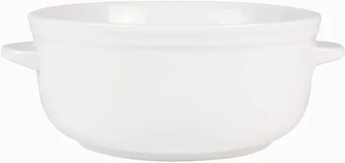Vista 4 de Everyday White by Fitz and Floyd Juego de 4 cuencos de sopa con mango para chile, 20 onzas, color blanco