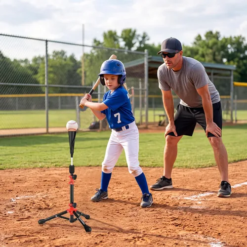 Vista 5 de BaseGoal Camiseta de Bateo de Béisbol para Niños, Tee de Bateo, Tee de Sóftbol, Tee de Bateo para Jóvenes, Tee de Teeball, Tee de Viaje, Altura