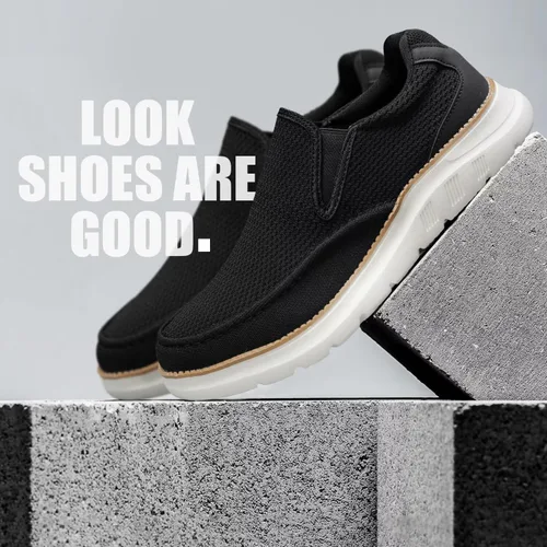 Vista 7 de Zapatos náuticos para hombre, mocasines casuales sin cordones para caminar, zapatillas de vestir de malla, Oxford de negocios para trabajo, suela