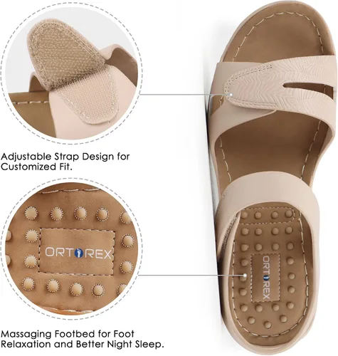 Vista 4 de Ortho+rest Sandalias ortopédicas cómodas para caminar con soporte de arco para mujer