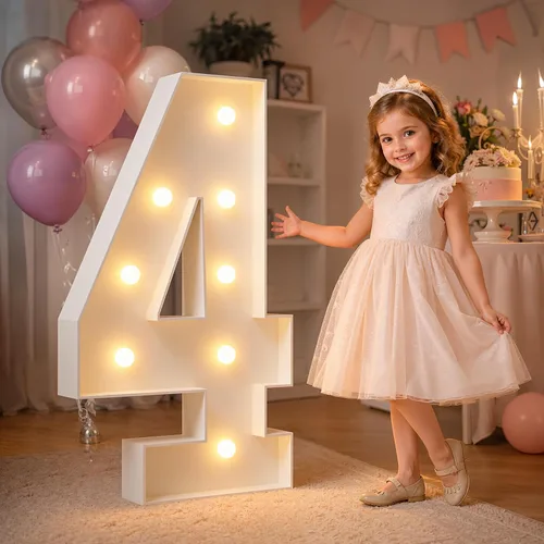 Vista 54 de imprsv Letras iluminadas grandes de 3 pies, letras iluminadas de marquesina para fiesta de cumpleaños (3 pies, letra y )