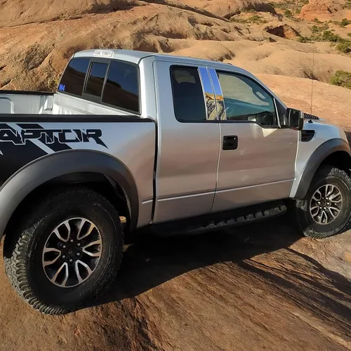 Vista 4 de Juego de 4 postes de pilar de acero inoxidable para puerta plateada compatible con Ford F-150 Super Crew Cab 2004-2014 Lincoln Mark LT 2004-2014