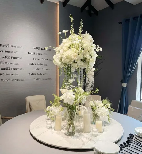 Vista 3 de Juego de 10 soportes de flores de acrílico, 31.5 pulgadas de alto, soporte para jarrón de flores para boda, centro de mesa para mesas