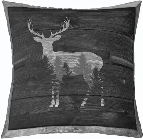 Vista 31 de Cartoon Bear Pillow Cover Cute Wild Animal Paw Print Cushion Cover for Kids Boys Girls Teens Jungle Pine Trees Silhouette Cabin Pillow Case for