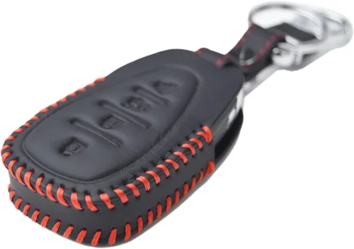 Vista 2 de Funda de llavero de cuero con costura hecha a mano para Chevrolet Chevy Malibu Camaro Trax Traverse Sonic Cruze Volt Equinox Trailblazer