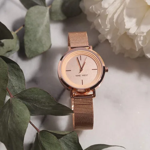 Vista 5 de Nine West Reloj de pulsera de malla para mujer