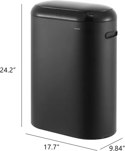 Vista 4 de happimess HPM1016B Robo Kitchen - Bote de basura delgado ovalado con sensor de movimiento sin contacto de 13.2 galones con modo táctil, resistente a
