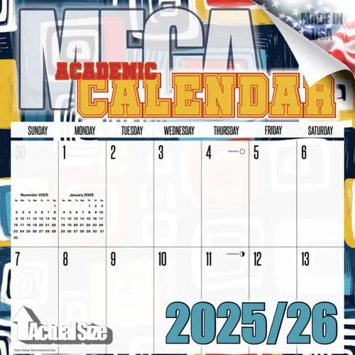 Vista 301 de Calendario de grises africanos 2025 2026 – Planificador mensual de pared de aves africanas – 12 x 18 pulgadas (abierto), calendario de pared