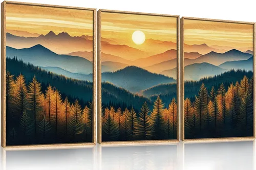 Vista 17 de Arte de Pared de Lienzo Enmarcado con Grandes Pinceladas Abstractas, Decoración de Pared Azul Marino Neutro, Pintura de Pared Moderna en Tonos
