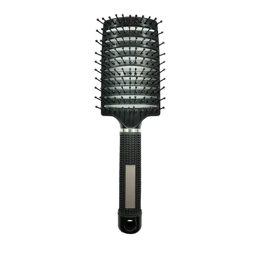 Vista 2 de Herramientas de peinado y cepillo de masaje desenredante cepillo curvado ventilado para cabello grueso y rizado