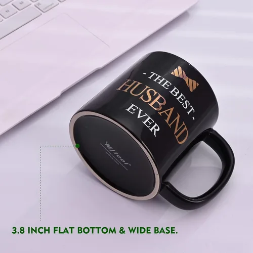 Vista 6 de Miicol Taza de café divertida de 16 onzas, taza de té de cerámica grande, idea de regalo para hombres, marido, bonita taza de café de oficina, taza