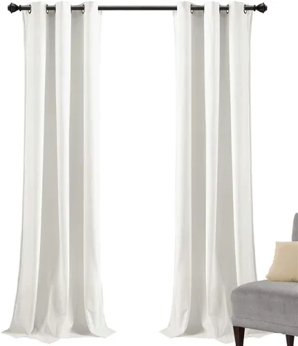 Vista 12 de Lush Decor Prima Velvet - Par de paneles de cortinas de ventana de terciopelo sólido con filtro de luz, 38" de ancho x 84" de largo, negro