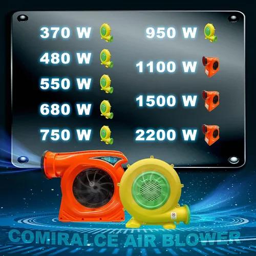 Vista 7 de CoMiracle - Sopladores de aire inflables de 480 W, castillo inflable para exteriores y toboganes de salto