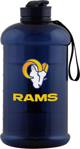 Vista 24 de FOCO Logotipo del equipo de la NFL Botella de agua deportiva grande de plástico transparente de 2L