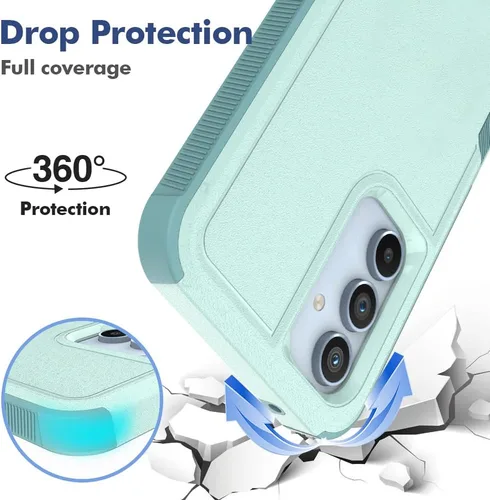 Vista 164 de Jeylly Compatible con Samsung Galaxy A22 5G Funda, Funda Samsung A22 5G con 2pcs protectores de pantalla de vidrio templado