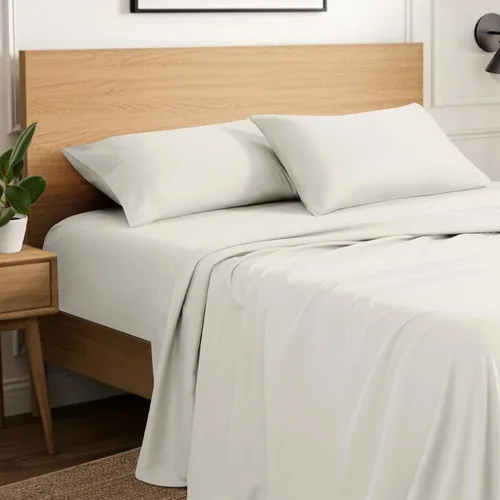 Vista 20 de Ivy Union Juego de sábanas de microfibra, ropa de cama de tamaño individual, transpirable y suave, con bolsillo profundo (individual, blanco)