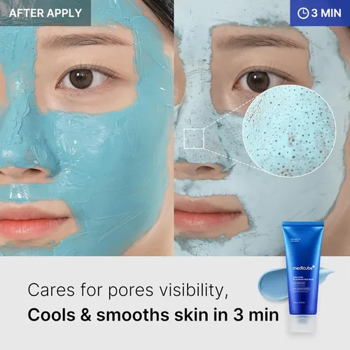 Vista 4 de medicube Máscara facial de barro de puntos negros Zero Pore – Enfriamiento de la piel y apriete de poros – Fórmula de secado rápido de 3 minutos