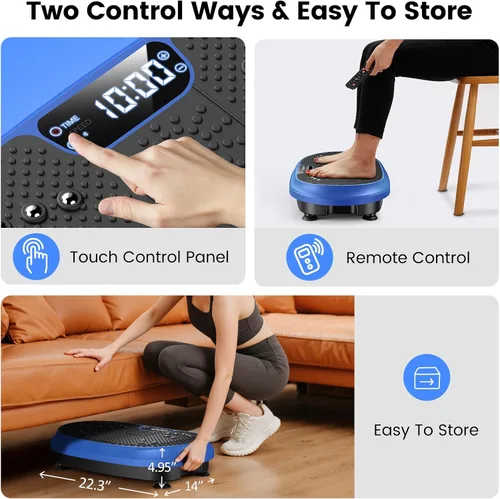 Vista 12 de HVX Vibration Plate Exercise Machine for Lymphatic Drainage, Vibrating Fitness Platform 450 lbs Capacity Full Body Shaker Workout Equipment