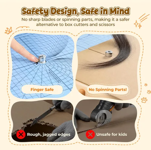 Vista 4 de HTVRONT Cardboard Cutter for Kids, Kid-Safe Cardboard Cutter Electric