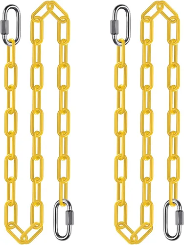 Vista 16 de 2 cadenas colgantes resistentes de 20 pulgadas con ganchos, cadena de extensión de columpio, color negro