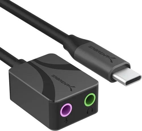 Vista 9 de SABRENT Adaptador de sonido estéreo externo de Sabrent USB para Windows y Mac. Enchufe y juega no se necesitan controladores. (AU-MMSA) USB audio