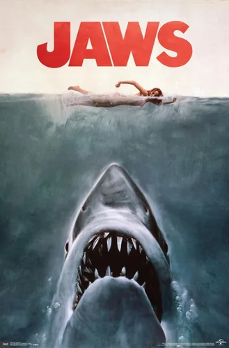 Vista 18 de Trends International Jaws - Póster de pared de una hoja, 14.725 x 22.375 pulgadas, versión con marco de madera tipo granero