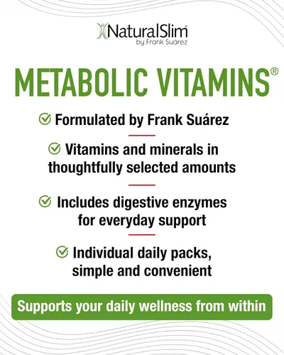 Vista 8 de NaturalSlim Vitaminas metabólicas, multivitamínico para mujeres y hombres, apoya la energía, el metabolismo y la absorción de nutrientes con enzimas