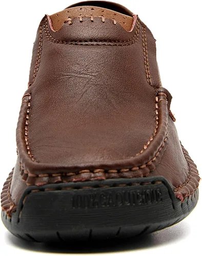 Vista 4 de ENLEN&BENNA Mocasines para hombre, informales, de cuero, ligeros, cómodos, para conducir, caminar