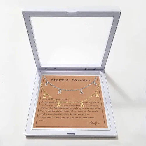 Vista 2 de JIANXIAOGUO Collar Swiftie con caja de regalo, 2 piezas de joyería con caja de regalo, regalos para fanáticos de Swifties, trajes de viaje de Eras