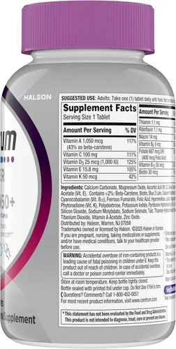 Vista 14 de Centrum Silver - Multivitamínico para mujeres 50 Plus, suplemento multivitamínico/multimineral con vitamina D3, vitaminas B, ingredientes sin OMG